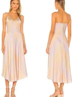 Vince Pastel Ombre rainbow Slip Dress with Spaghetti Straps